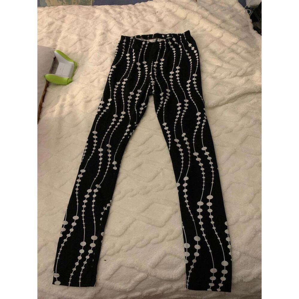 Gold Metal International Navy Blue White Orb patterned leggings​​